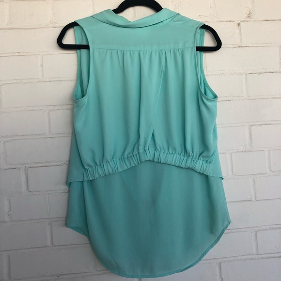 Maeve Sz 4 Teal Button Down Layered Tank Top - Picture 6 of 8